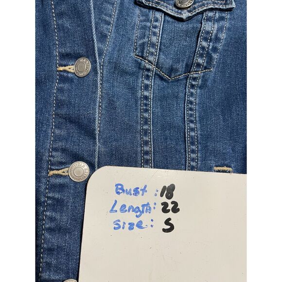 Old Navy denim jacket medium wash casual byker blue women S - Picture 4 of 4